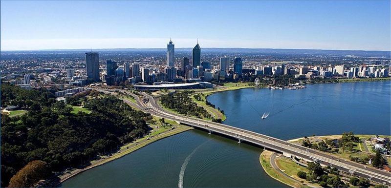 Arial photo of the City of Perth